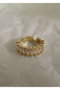 Heliophilia Silver Anillo de Latón Dorado con Recubrimiento de Laca